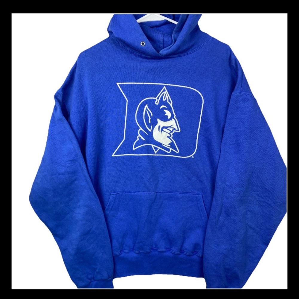 Vintage Duke Hoodie Men’s Large Blue Devils The Game USA Made Cotton Blend 90s